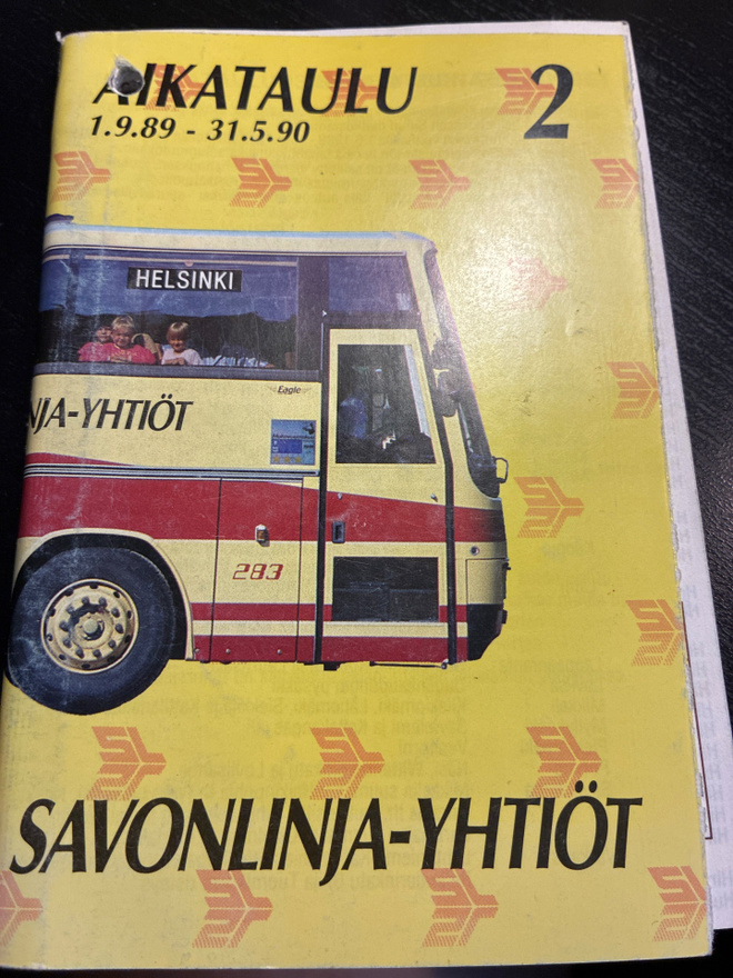 Aikataulut savonlinja-yhtiöt 89-90