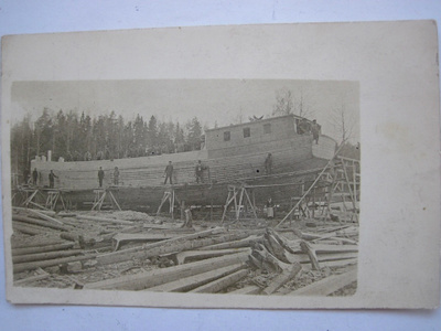VANHA Kortti Saimaan Kanava Rättijärvi Laiva Rakenteilla1900