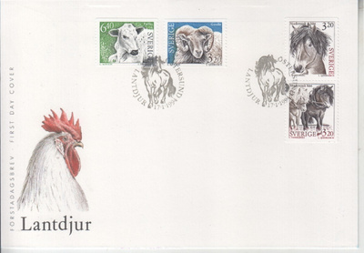 Ruotsi 1994 kotieläimiä FDC