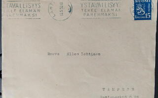 Tampere-Härmälä -leima mallin 1930 kirjeellä 1950