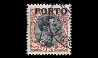 Tanska PORTO_6 o 25 öre Christian X (1921)