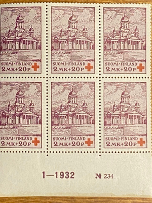 PR 1932 2MK+0,20MK NUMEROKUUSILO**