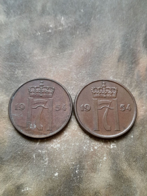 Norja 5 öre 1954, 2 kpl