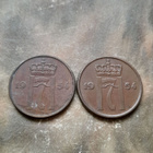 Norja 5 öre 1954, 2 kpl - pikkukuva 1