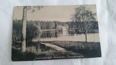 Joutsenlampi, Hämeenlinna. Wanha kulkenut postikortti.