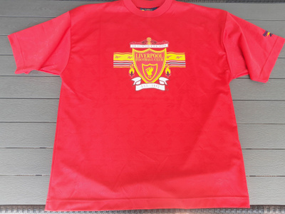 Liverpool F.C. T-paita Reebok lapulla. XL. Made In UK