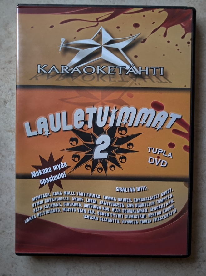 Karaoketähti - Lauletuimmat 2, 2 x DVD.