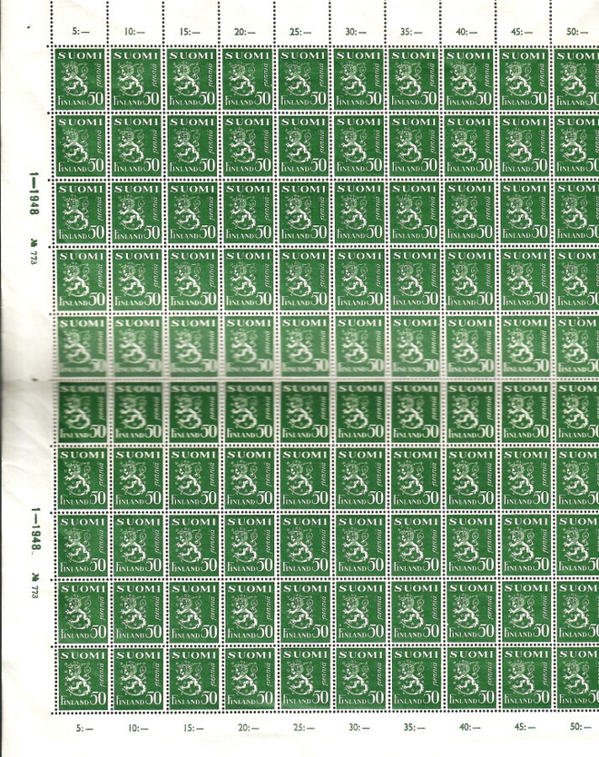 M30arkki 50p vihreä 1-1948 no.773