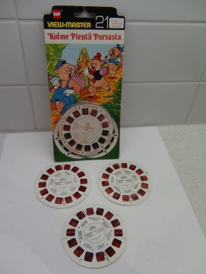 VIEW-MASTER KIEKOT, KOLME PIENTÄ PORSASTA,OMASSA PAKETISSA