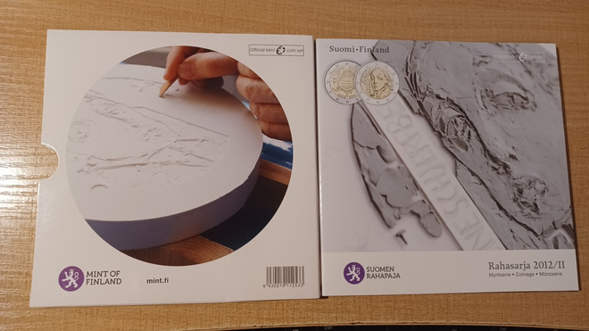 Eurorahasarja 2012/2 Schjerfbeck 1 + 2x Erik. 2€ Ei tav. UNC