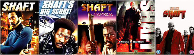 Shaft leffat 1-5 (1971, 1972, 1973, 2000, 2019) = 5x DVD
