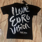 I love Eurovision t-paita, musta hopeisella tekstillä - pikkukuva 1