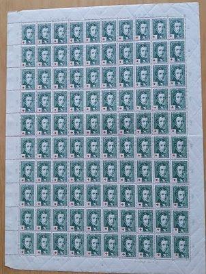 10.5.1948 Punainen Risti, 3mk+1mk vihreä arkki. LAPE 345**