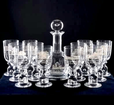 Nuutajärvi Oiva Toikka Linna Crystal Decanter & 12 Glasses