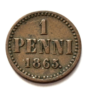 1 penni 1865 SNY 2.1