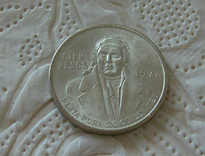 Cien Pesos 100 pesoa 1977 HOPEARAHA Estados Unidos Mexicanos