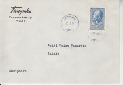 FDC 1954 Iwar wilskman