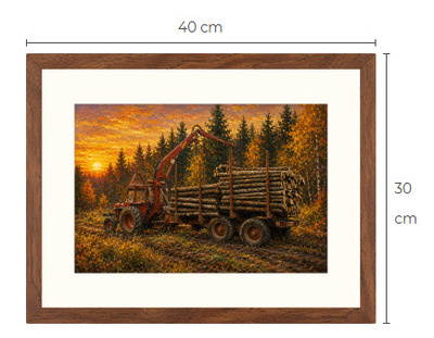 Uusi Metsäkone traktori art print 30 cm x 40 cm