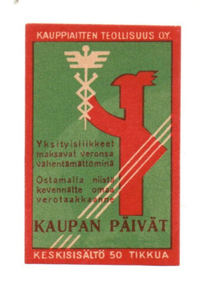 Kauppiaitten Teollisuus KAUPAN PÄIVÄT Etiketti.
