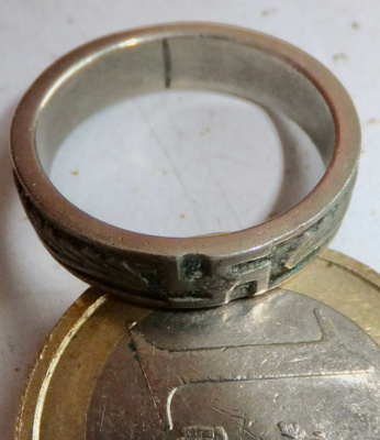 VANHA Sormus Korvaussormus 1940 Hakaristi koko n 16 mm