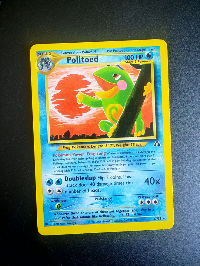 Pokemon kortti Politoed Neo Discovery rare