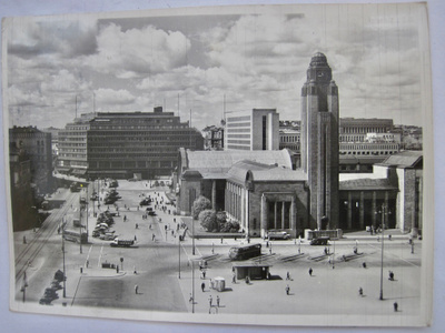 VANHA Postikortti Helsinki 1950-l Rautatie Asema