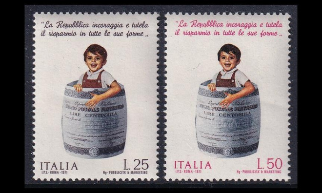 Italia 1347-8 ** Maailman säästämispäivä (1971)