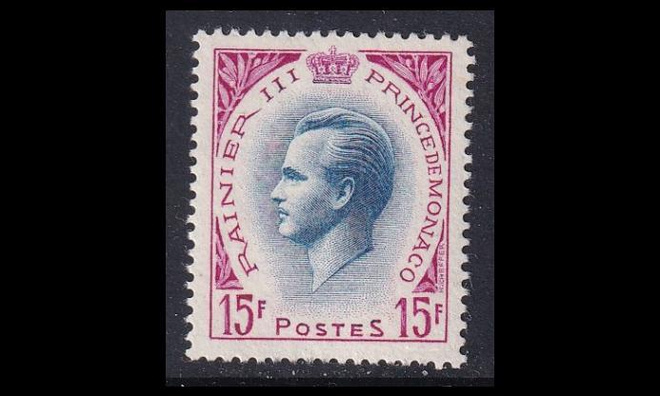 Monaco 509 ** Käyttösarja Rainier III 15 Fr (1955)