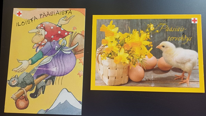 2 kpl postitettuja PostiMaksuMaksettu pääsiäiskortteja