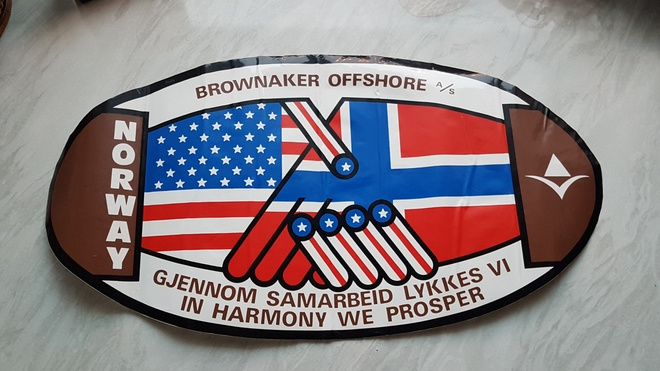 Brownaker OffShore A/S Partnership US & Norway sticker