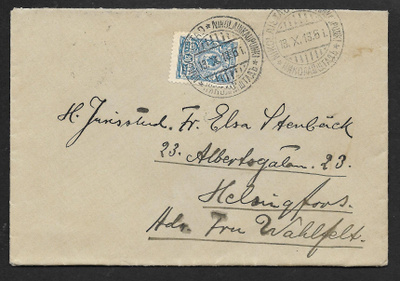 Postil. - 20p 1911 (LAPE 64) Nikolaistad 13.10.1913