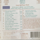 Falla: Songs and Piano Music 2000 cd - pikkukuva 2