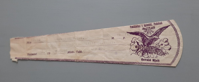 signatuuri Pieksämäen apteekki Osvald Hjelt -46