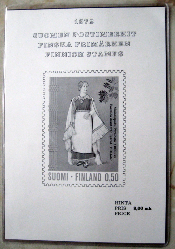 Suomen Postin ensinmäinen  vuosilajitelma 1972 (lape 100e)