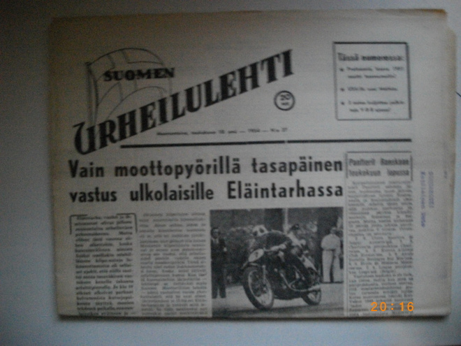 Suomen Urheilulehti Nro 37/1954 (2,5)