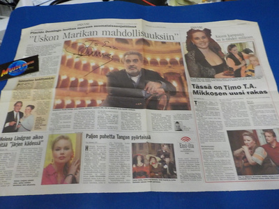 PLACIDO DOMINGO NIMIKIRJOITUS LEHTILEIKKEESSÄ