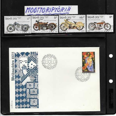 LIECHTENSTEIN FDC KUORI+ MOOTTORIPYÖRIÄ-4 MERKKIÄ