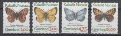 (S0545) GREENLAND, 1997 (Butterflies). Mi ## 301-304. MNH**