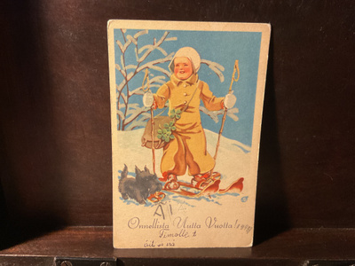 Postikortti 1950-luvulta Uusi Vuosi
