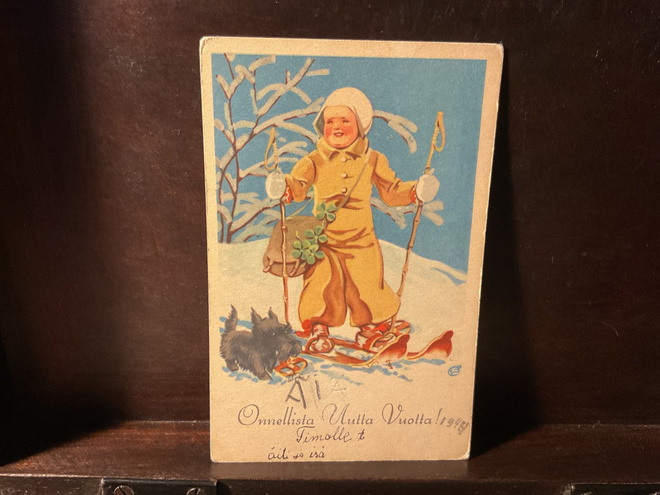 Postikortti 1950-luvulta Uusi Vuosi