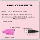 USB A - RS232 DB9 -sarjakaapeli (uros-naaras) / 0,8m #31336 - pikkukuva 5
