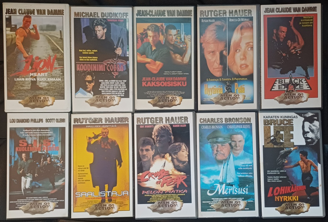 Men of Action-sarjan elokuvia 10kpl (VHS Fix)