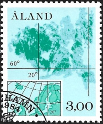 Åland 1984 Yleismerkit 3,00 mk EP leima Lape 005