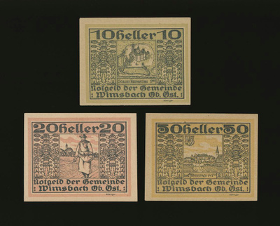 Itävalta 10, 20, 50 Heller, Wimsbach