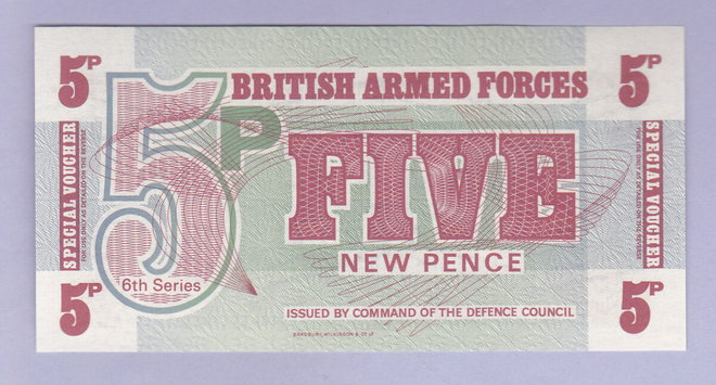 British Armed Forces 5 Pence v.1972 UNC P-M47