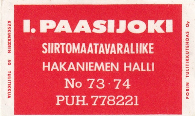 Helsinki, I. Paasijoki, Hakaniemen halli   6/10