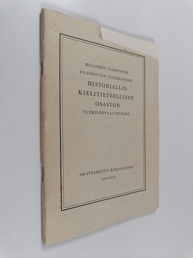 Helsingin yliopiston filosofisen tiedekunnan historiallis...
