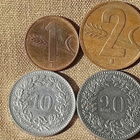 Sveitsi Helvetica kolikot - 1, 2 , 10 , 20. Hyväkuntoiset. - pikkukuva 2