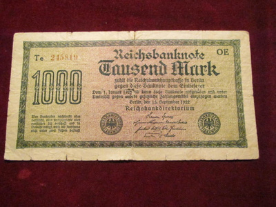 1000 mark 1922 Saksa-Germany
