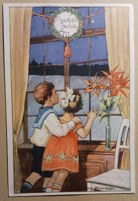 Lapset katselevat jouluyön taivasta, p. 1925